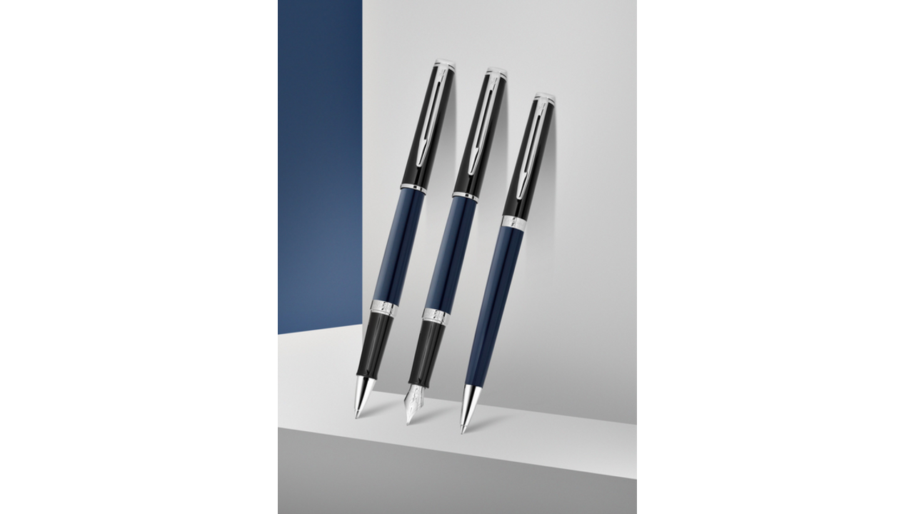 Rollerpen Waterman Hémisphère Colour Blocking black en blue CT fijn