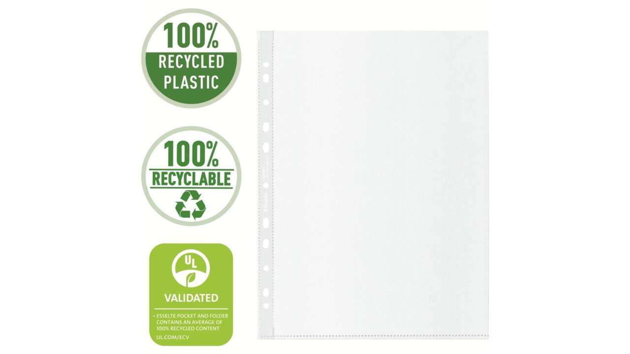 Showtas Esselte recycle PP A4 100µ 11-gaats 50 stuks