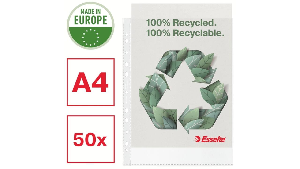 Showtas Esselte recycle PP A4 100µ 11-gaats 50 stuks