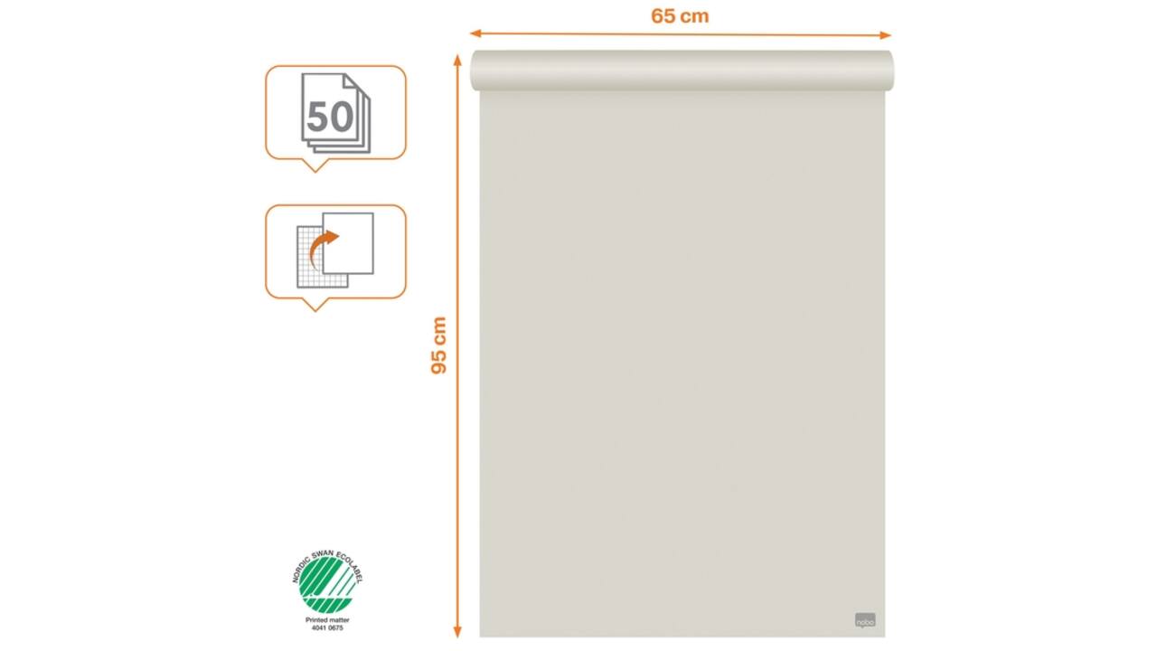 Flipoverpapier Nobo standaard 65x95cm dubbelzijdig plano 50vel
