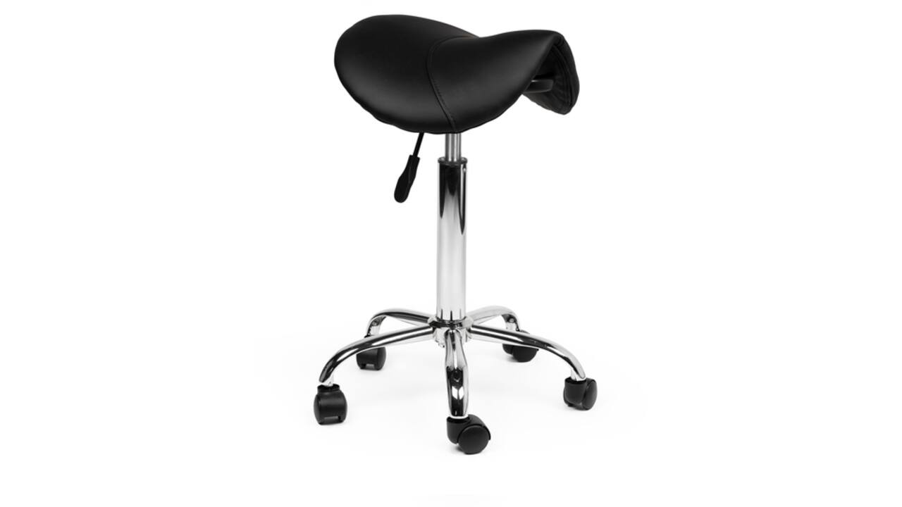 Zadelkruk Office medium harde wielen zw