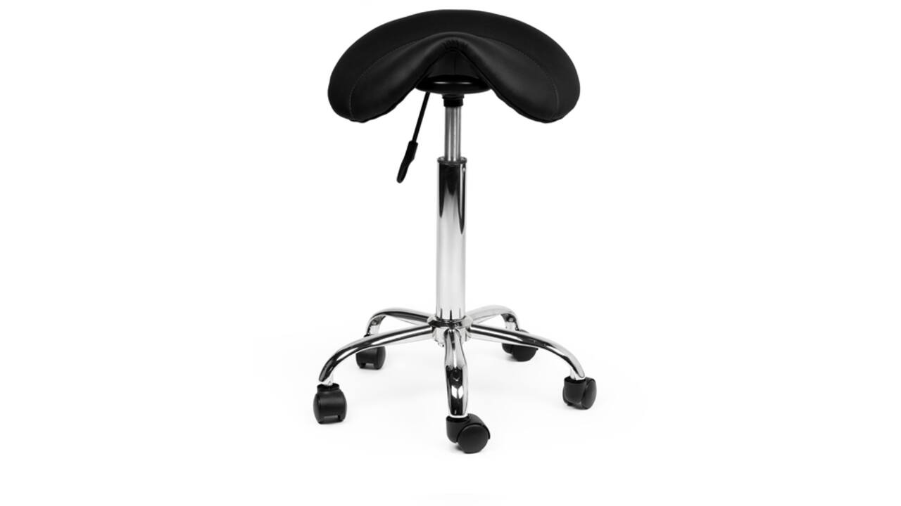 Zadelkruk Office medium harde wielen zw