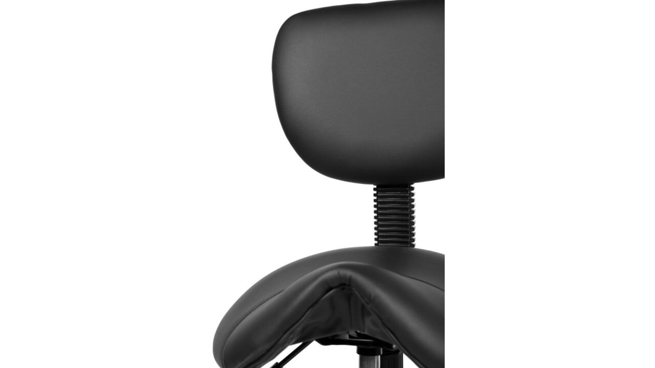 Zadelkruk Office rugleuning medium harde wielen zw