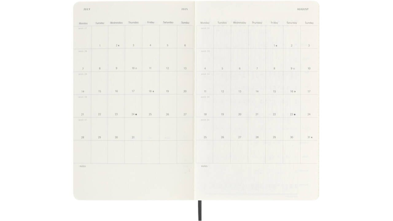 Agenda 2025 Moleskine 12M Planner Weekly 7dagen/1pagina large sc black