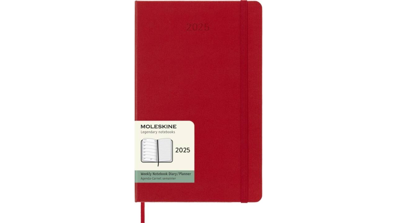 Agenda 2025 Moleskine 12M Planner Weekly 7dagen/1pagina large hc scarlet red