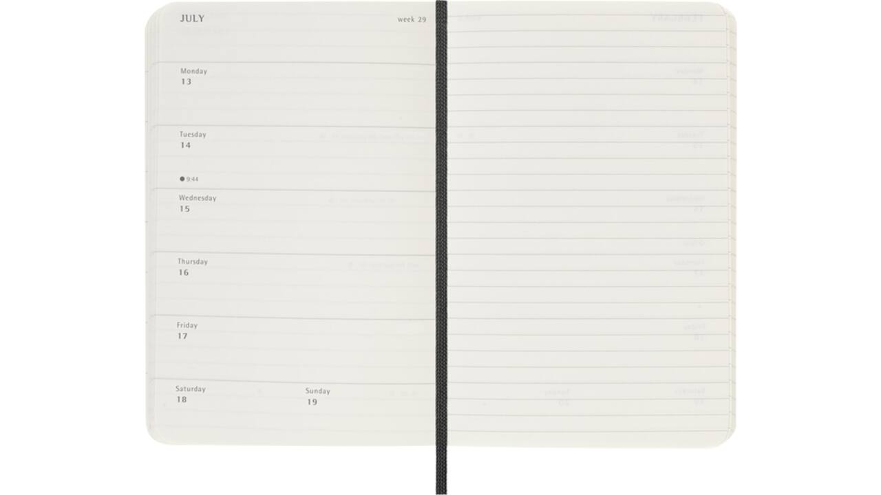 Agenda 2025 Moleskine 12M Planner Weekly 7dagen/1pagina pocket sc black