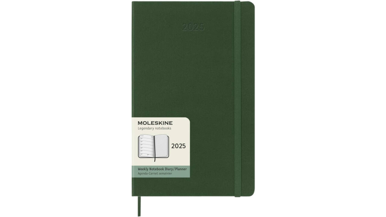 Agenda 2025 Moleskine 12M Planner Weekly 7dagen/1pagina large hc myrtle green