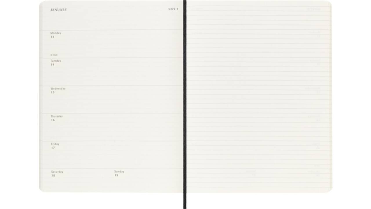 Agenda 2024/2025 Moleskine 18M Planner Weekly 7dagen/1pagina extra large sc black