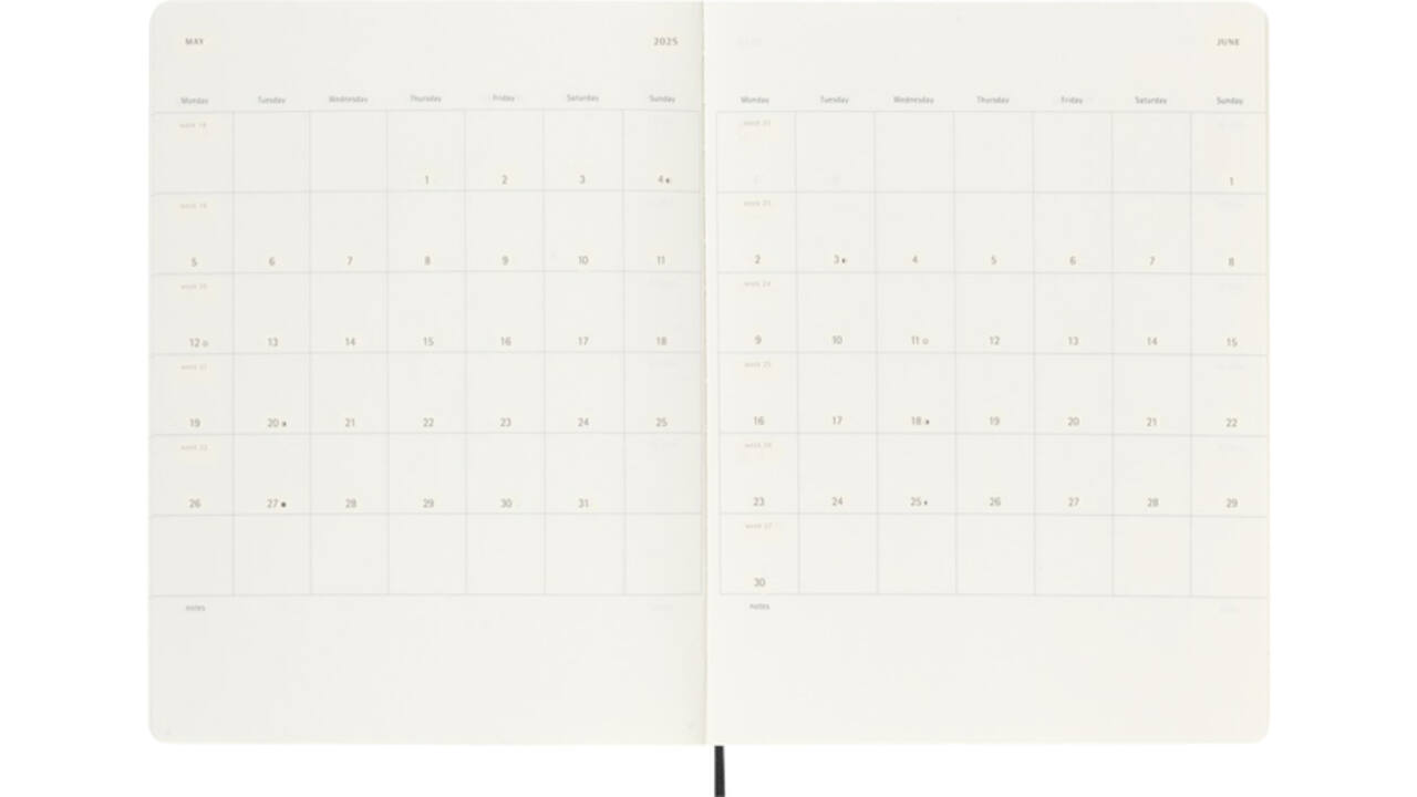 Agenda 2024/2025 Moleskine 18M Planner Weekly 7dagen/1pagina extra large sc black