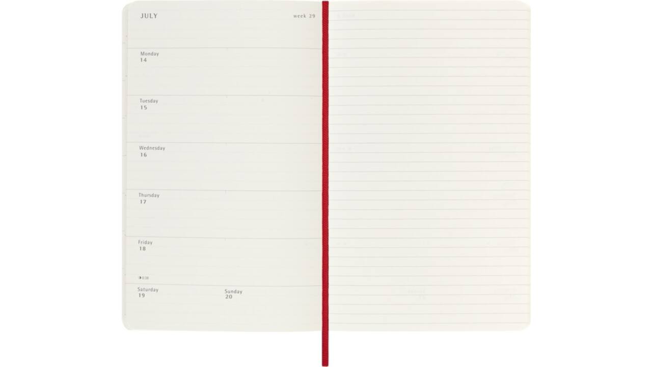 Agenda 2025 Moleskine 12M Planner Weekly 7dagen/1pagina large sc scarlet red