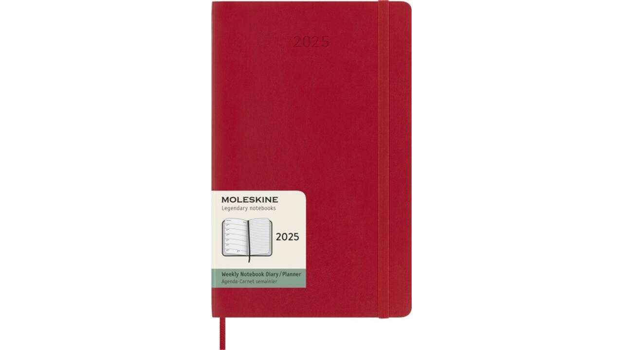 Agenda 2025 Moleskine 12M Planner Weekly 7dagen/1pagina large sc scarlet red