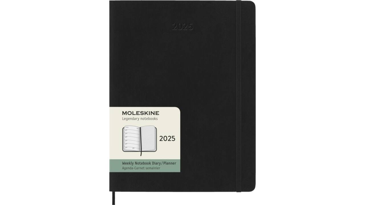 Agenda 2025 Moleskine 12M Planner Weekly 7dagen/1pagina extra large sc black