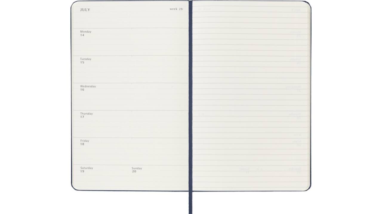 Agenda 2024/2025 Moleskine 18M Planner Weekly 7dagen/1pagina large hc sapphire blue