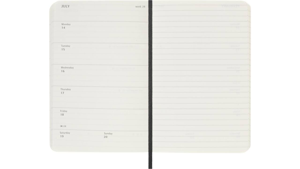 Agenda 2024/2025 Moleskine 18M Planner Weekly 7dagen/1pagina pocket sc black