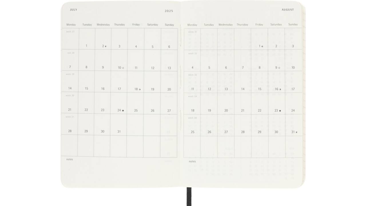 Agenda 2024/2025 Moleskine 18M Planner Weekly 7dagen/1pagina pocket sc black