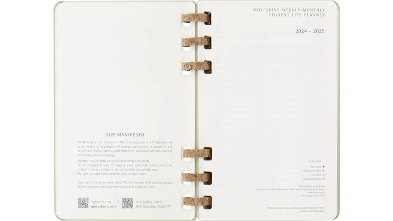 Agenda 2024/2025 Moleskine 12M Academic planner 7dagen/2pagina's large hc crush kiwi