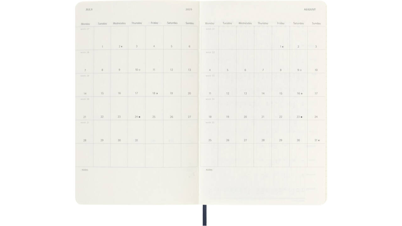 Agenda 2024/2025 Moleskine 18M Planner Weekly 7dagen/1pagina large sc sapphire blue