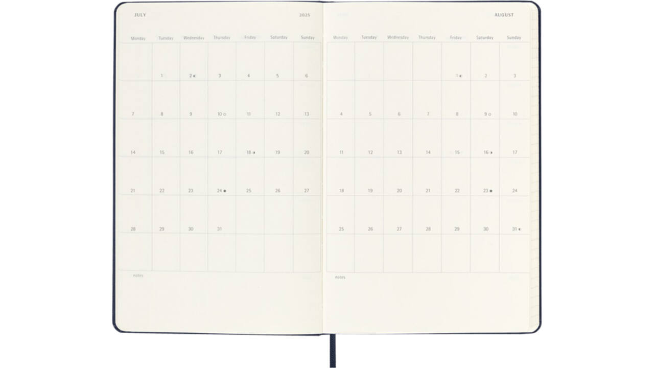 Agenda 2025 Moleskine 12M Planner Weekly 7dagen/2pagina's large hc black