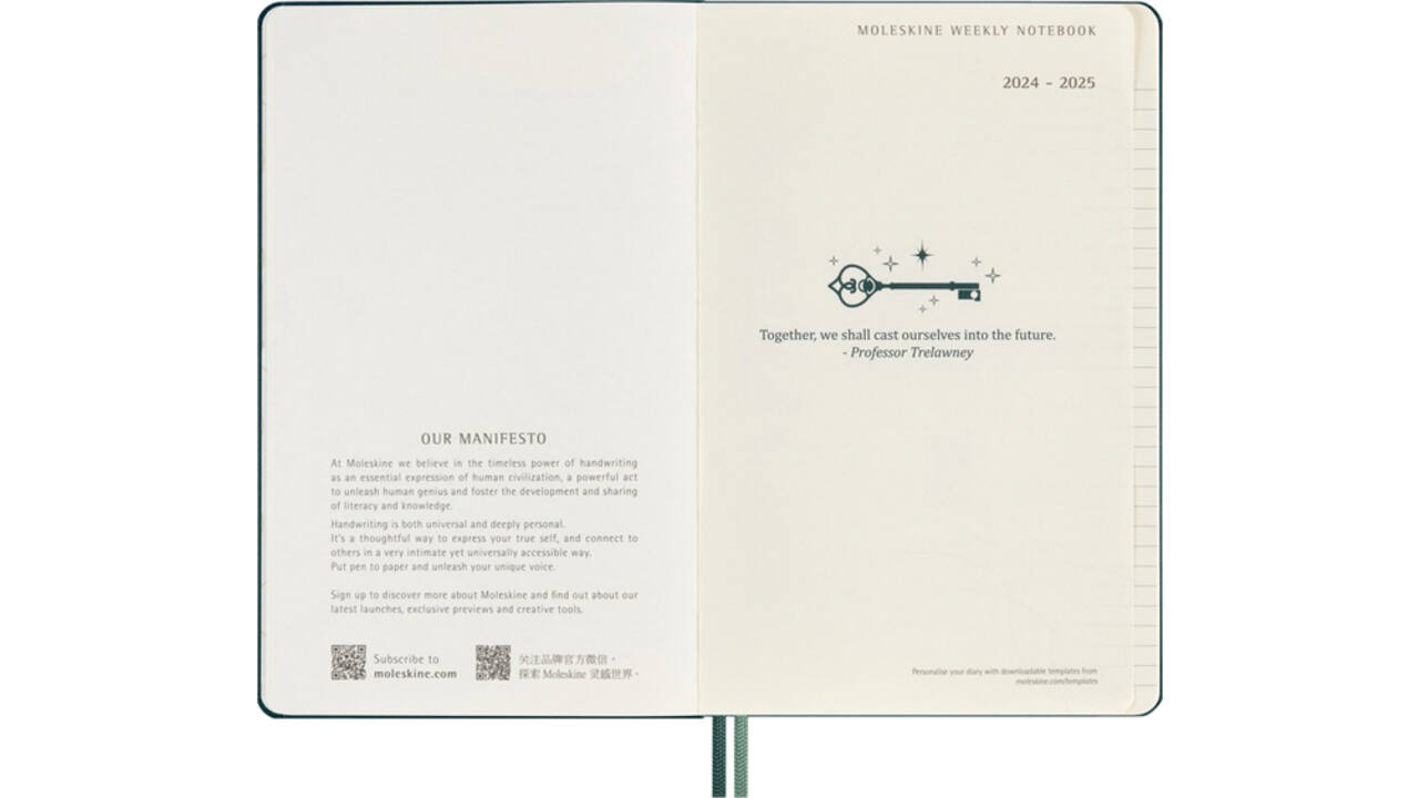 Agenda 2024/2025 Moleskine 18M Harry Potter Alohomora 7dagen/1pagina large hc blauw