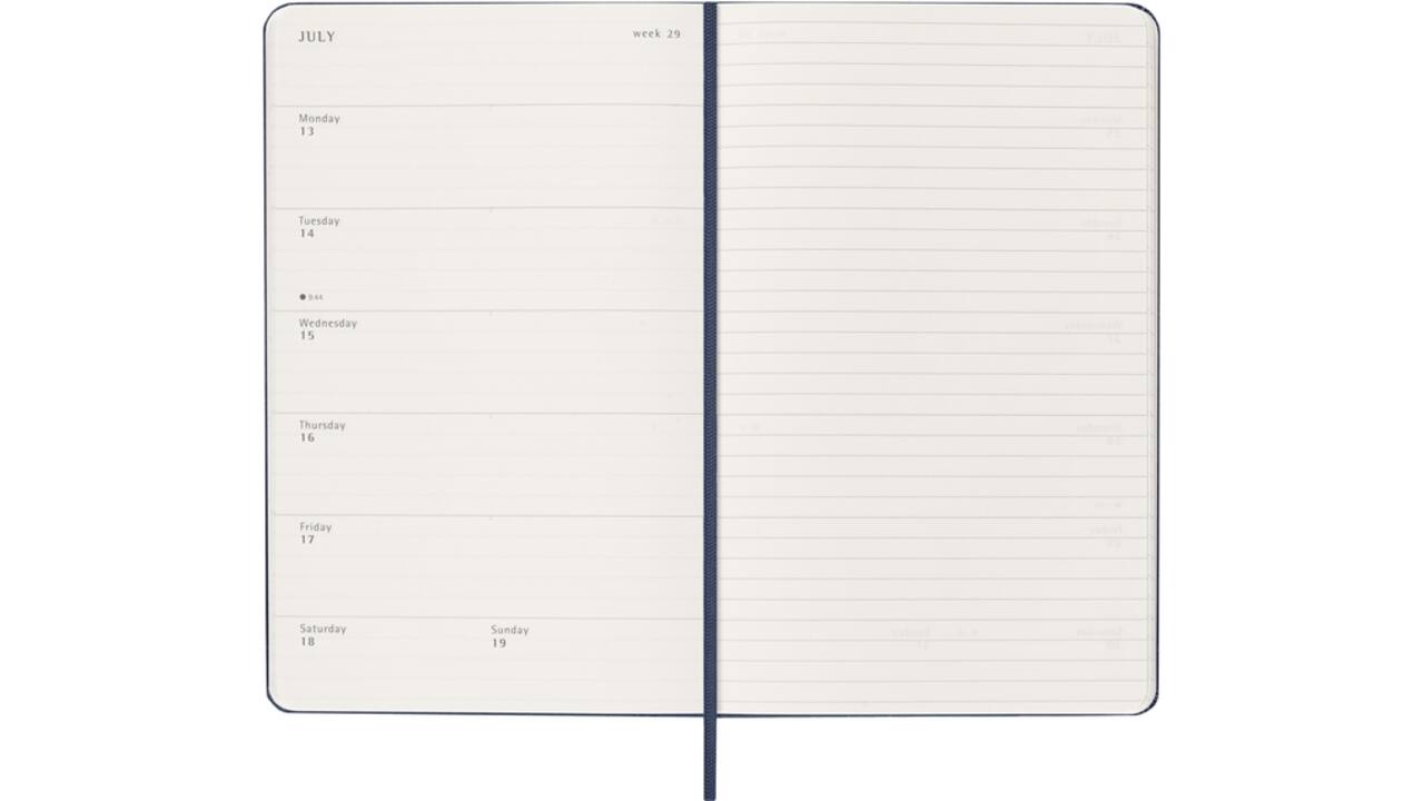 Agenda 2025 Moleskine 12M Planner Weekly 7dagen/1pagina large hc sapphire blue