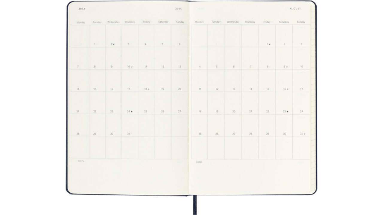Agenda 2025 Moleskine 12M Planner Weekly 7dagen/1pagina large hc sapphire blue