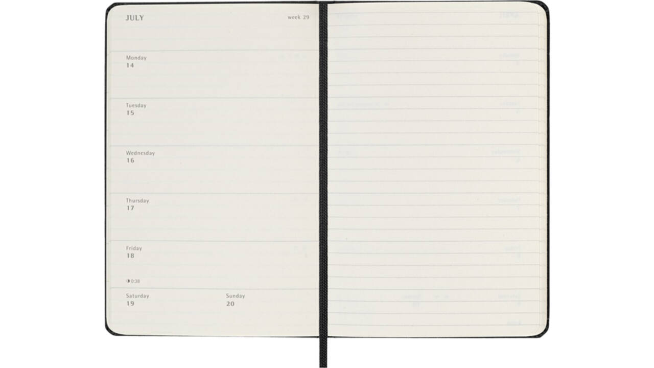 Agenda 2024/2025 Moleskine 18M Planner Weekly 7dagen/1pagina pocket hc black