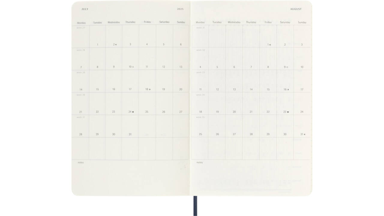 Agenda 2025 Moleskine 12M Planner Weekly 7dagen/1pagina large sc sapphire blue