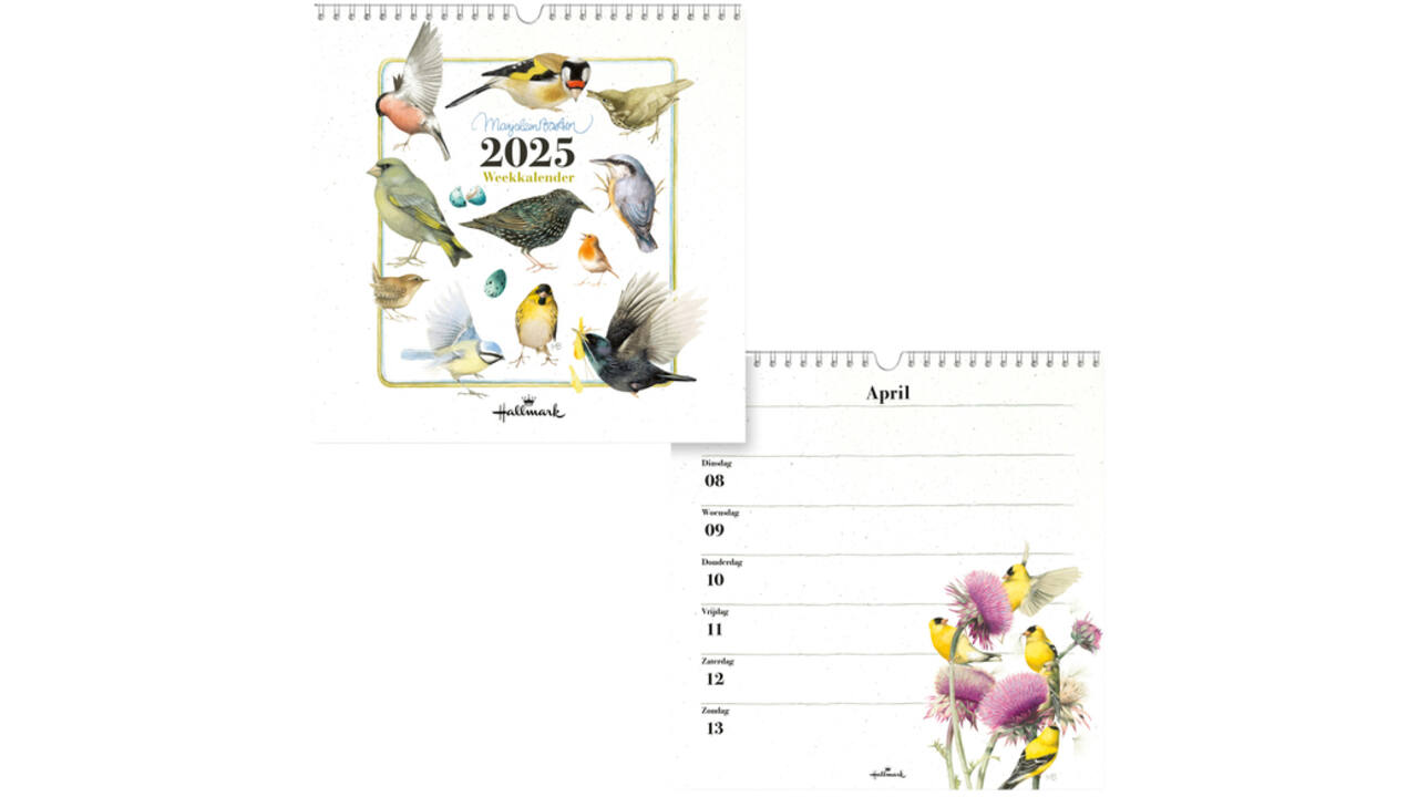 Weekkalender 2025 Hallmark Marjolein Bastin 210x210mm vogels