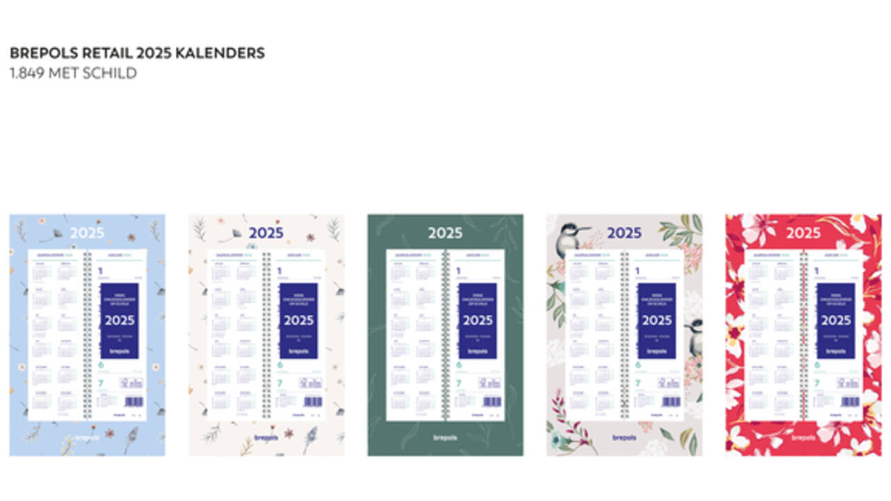 Weekkalender 2026 Brepols 190x130 7dagen/1pagina spiraal Fantasie assorti