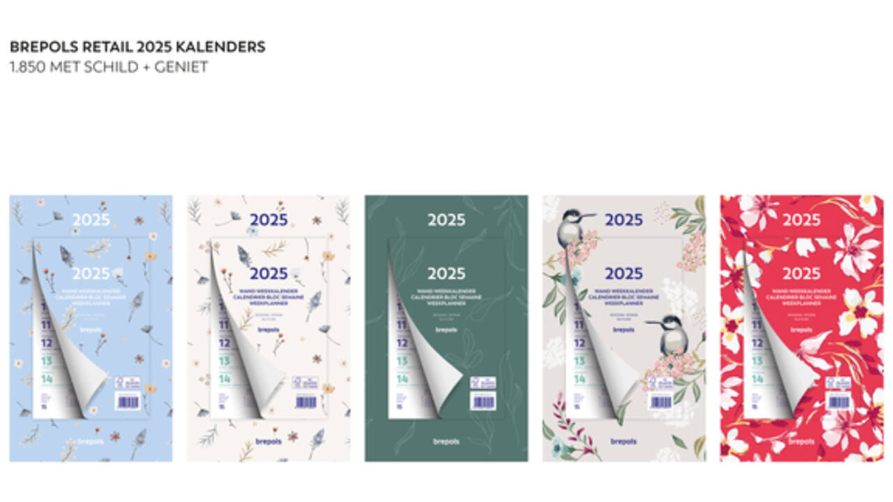 Weekkalender 2026 Brepols 190x130 7dagen/1pagina Fantasie assorti
