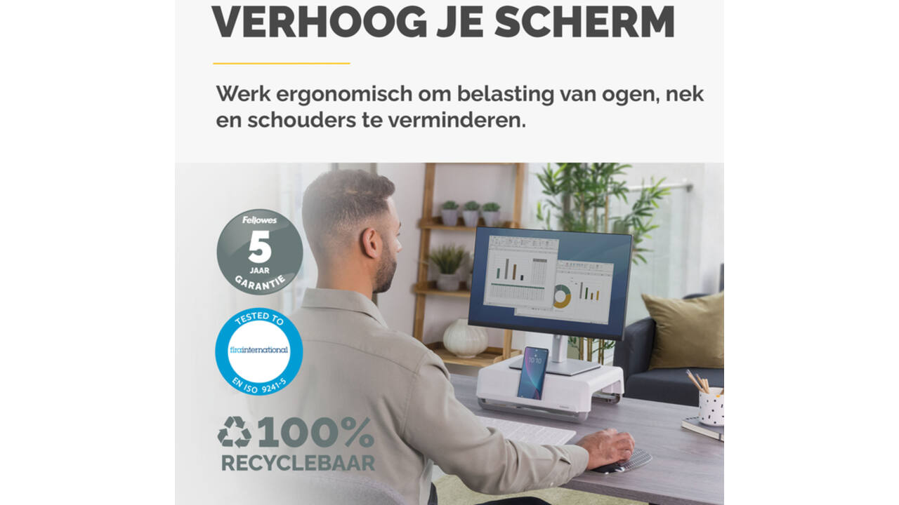 Monitorstandaard Fellowes Breyta wit