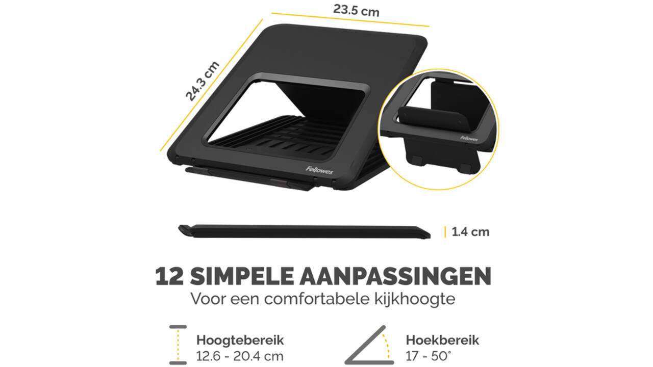 Laptopstandaard Fellowes Breyta zwart