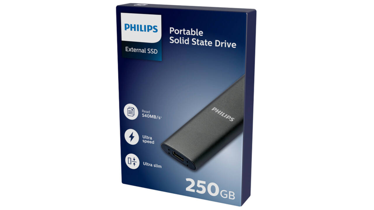 SSD Philips externe 250GB USB-C Grijs