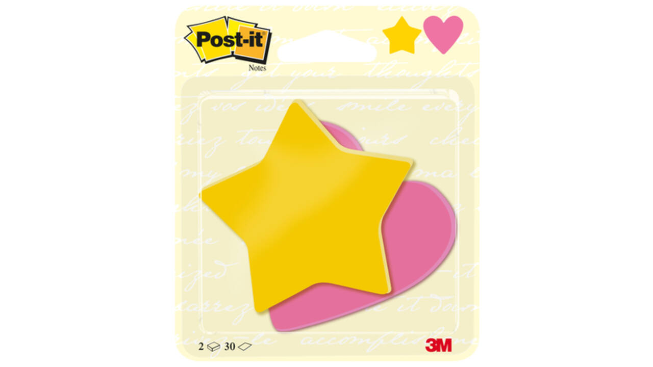 Memoblok 3M Post-it 2030-SH Ster en Hart