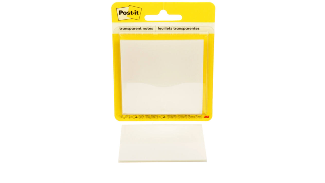 Memoblok Post-it 3M 73x73mm Transparant