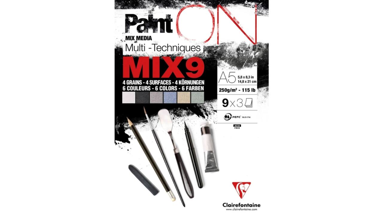 Mix Media Papier Clairefontaine A5 Paint On 27 vel 250gram assorti