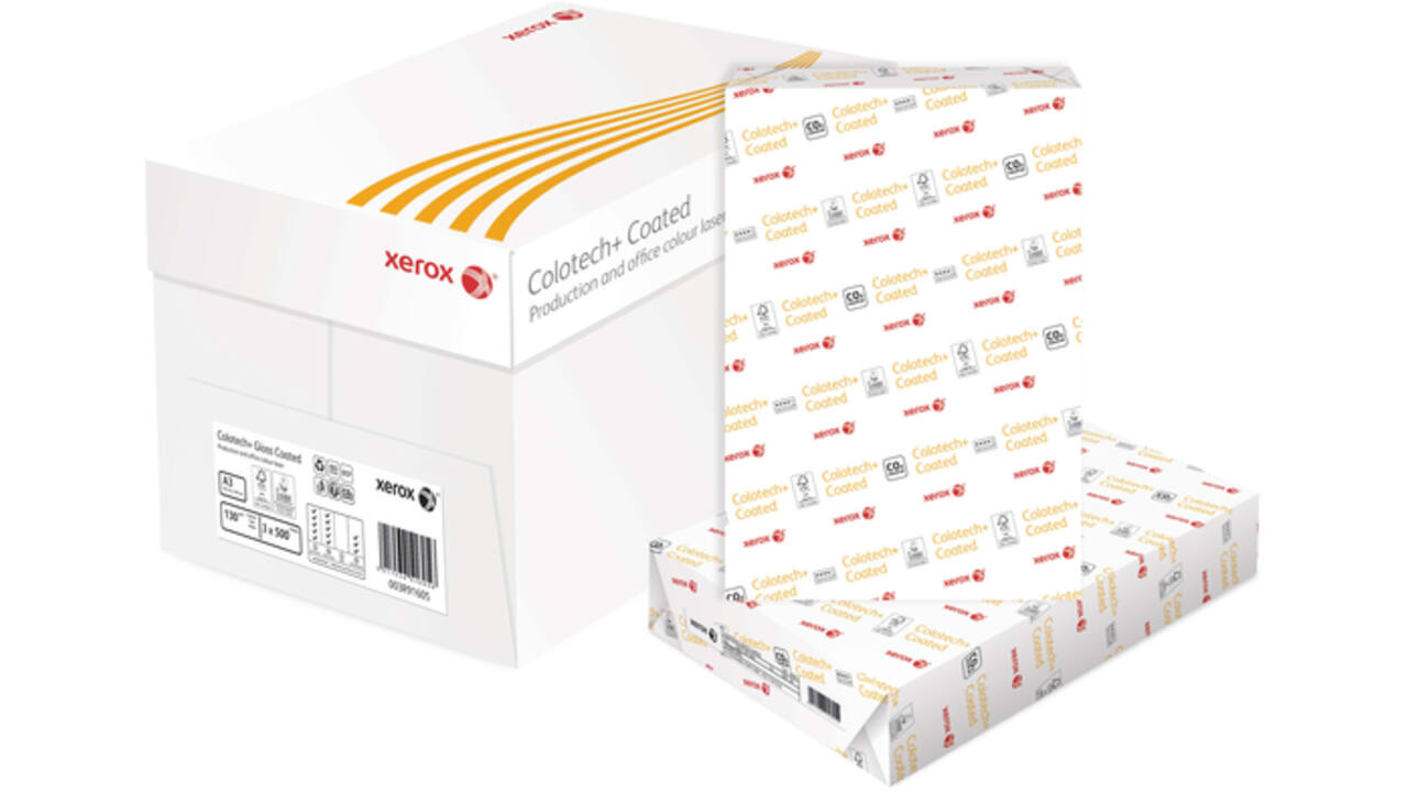 Laserpapier Xerox Colotech+ glossy coated A3 200gr wit 250vel