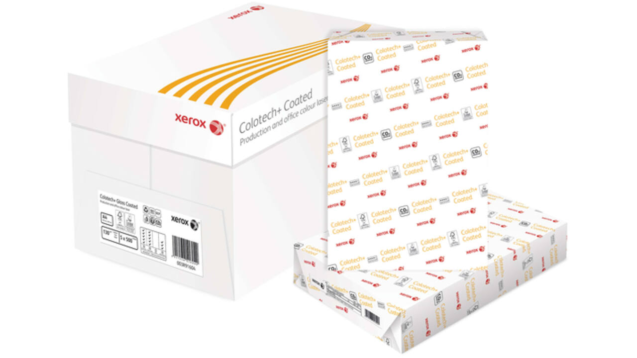 Laserpapier Xerox Colotech+ glossy coated A4 130gr wit 500vel