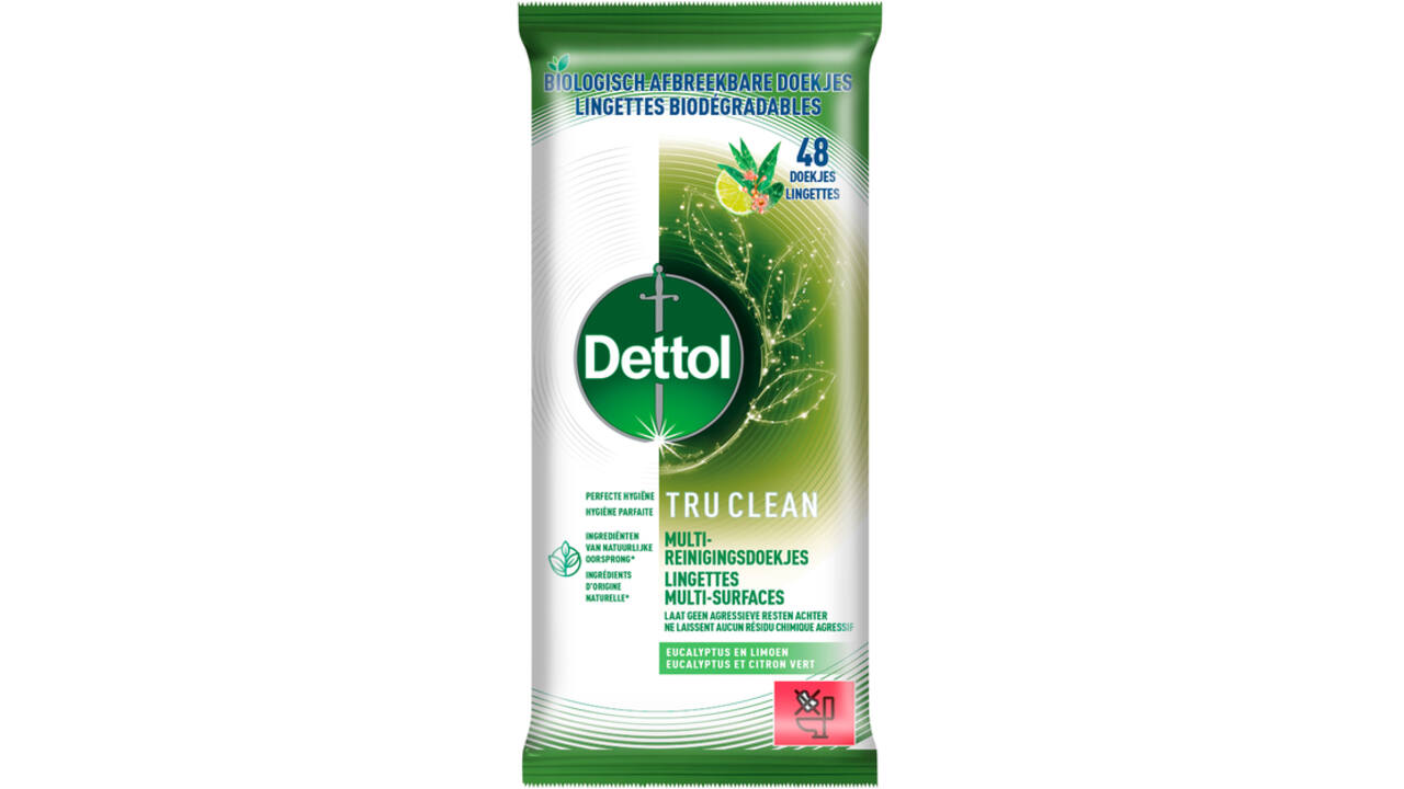 Reinigingsdoekjes Dettol TC Eucalyptus & Limoen 48st