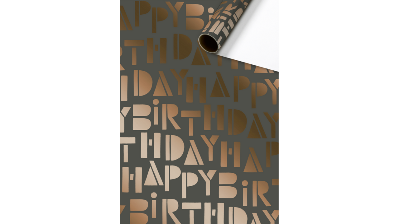 Inpakpapier Stewo Happy Birthday 200x70cm assorti