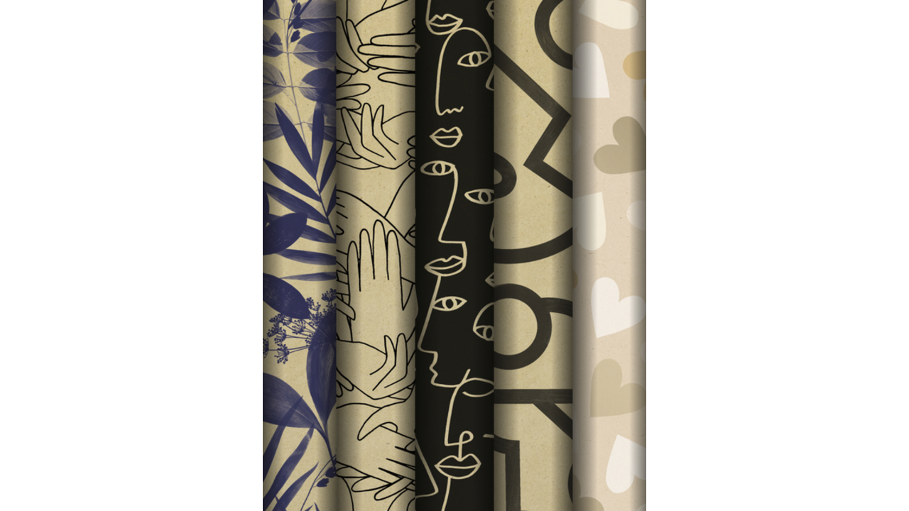Inpakpapier Stewo Mindful 200x70cm assorti