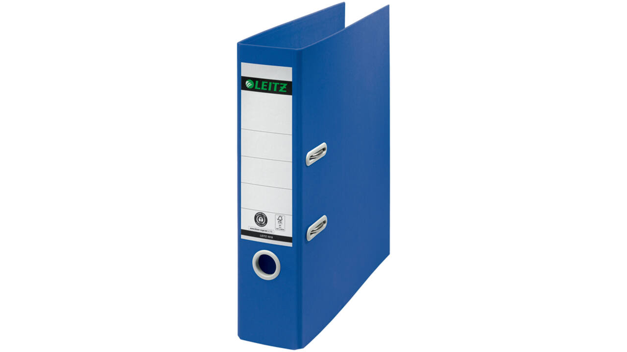 Ordner Leitz 180° Recycle 80 mm karton A4 blauw