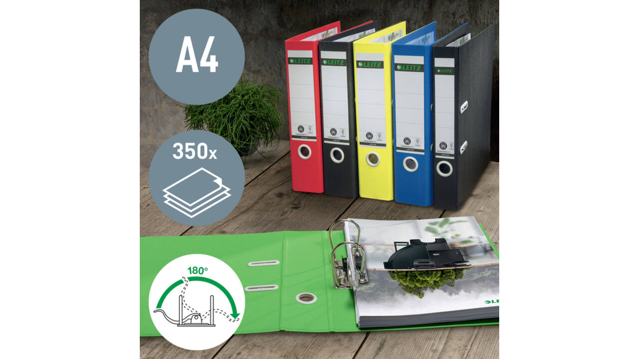 Ordner Leitz 180° Recycle 55 mm karton A4 blauw