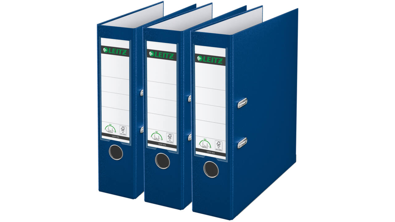 Ordner Leitz 180° 1010 A4 80 mm 3 stuks blauw