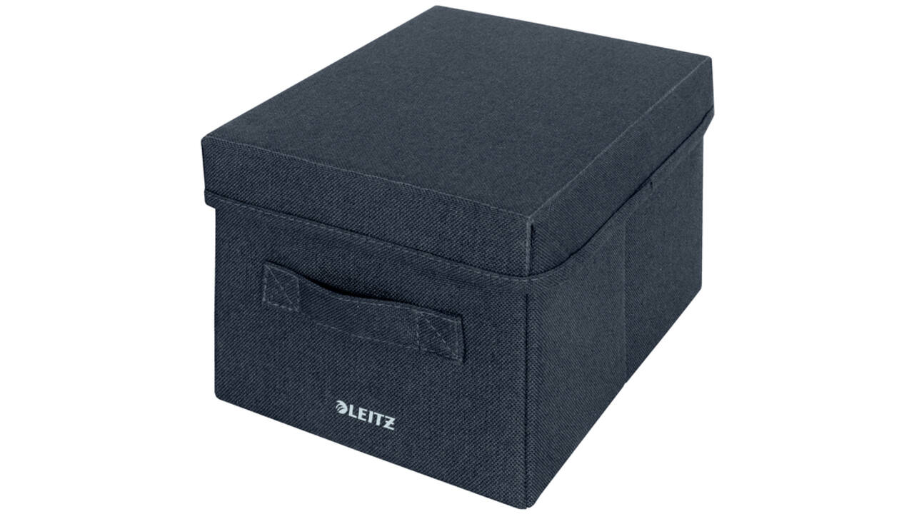 Opbergdoos Leitz gestoffeerd met deksel 190x160x285mm grijs 2 st