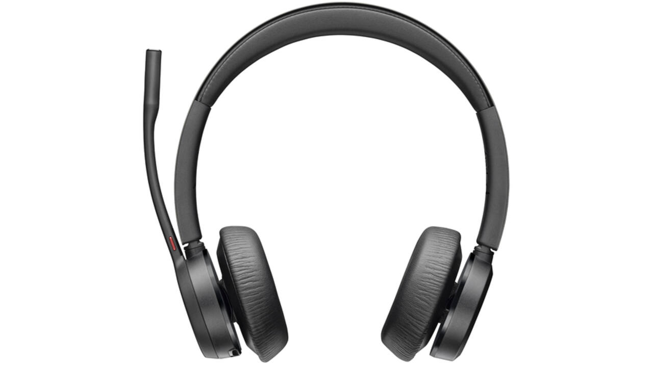 Headset HP POLY Voyager 4320-M met BT700 dongle en oplaadstatief