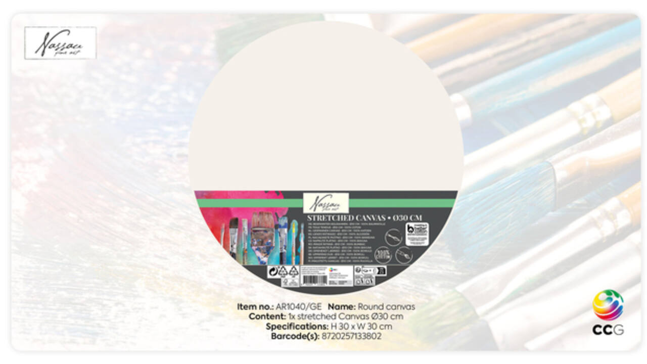 Canvas Nassau fine art rond 30cm 100% katoen