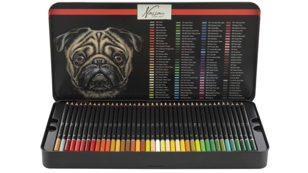 Kleurpotloden Nassau fine art assorti blik à 120 stuks