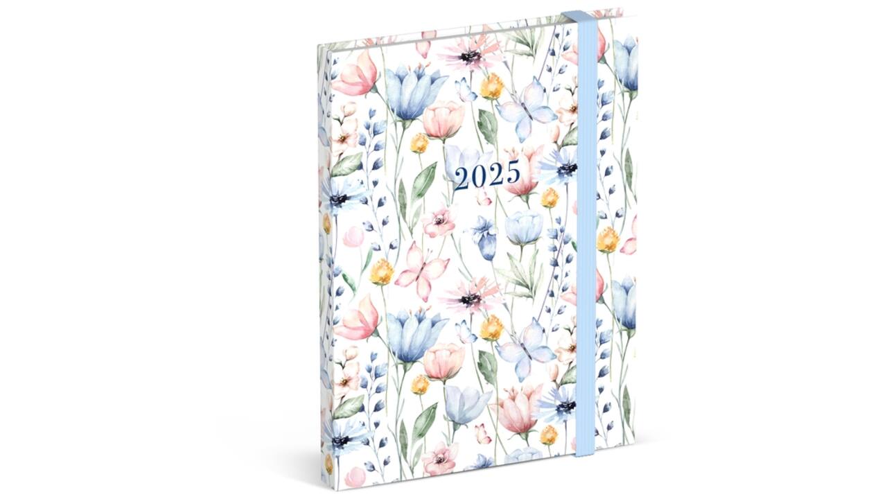 Agenda 2025 Lannoo Flowers watercolour aop 7dagen/2pagina's