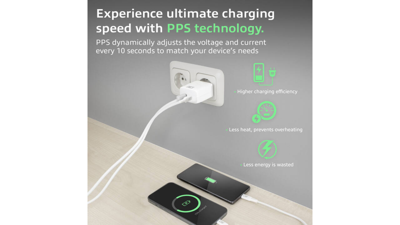 Oplader act 20w 2-poorts usb a+c wit